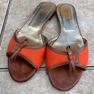 Dolce & Gabbana Vibrant Orange and Rich Brown Sandals